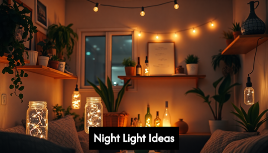 Cozy room with handmade DIY night lights to make creative night light ideas